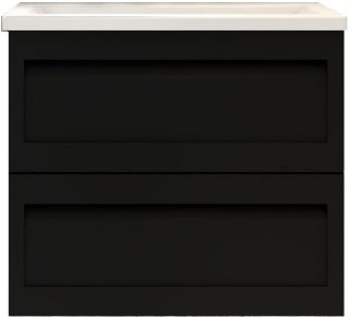 Подвесная тумба под раковину Art&Max Platino 60см чёрный матовый AM-Platino-600-2C-SO-NM-Cer